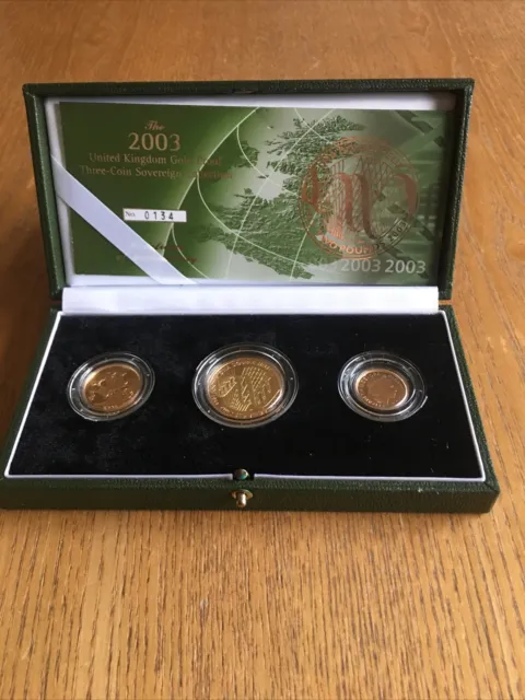 2003 Gold Proof, Three Coin Sovereign Set Double / Single / Half