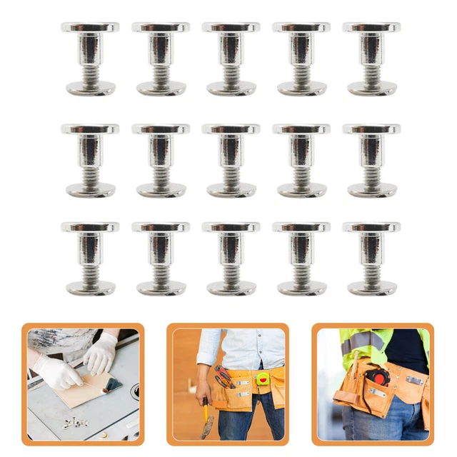 Kit de encuadernación de tornillos de cuero de cabeza plana de cobre remache doble cabeza