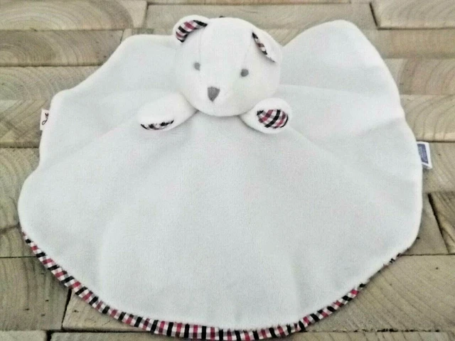 Doudou Jacadi Reversible Chien Lapin Vichy Blanc Bleu Touge Tetine Neuf 2 Dispo