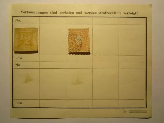 Thurn u. Taxis Mi 28 und Sachsen Mi 15 auf Falz aus Nachlass