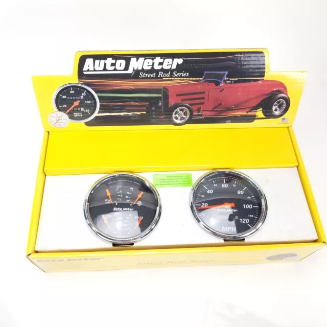 Auto Meter 1403 5" Speedometer and Quad Gauge Set - used