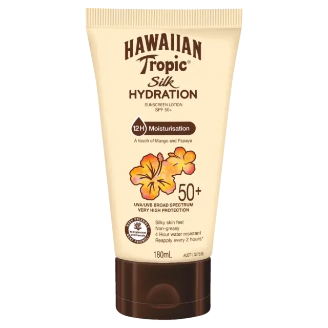 Hawaiian Tropic Silk Hydration SPF 50+ Sunscreen Lotion 180mL Broad Spectrum