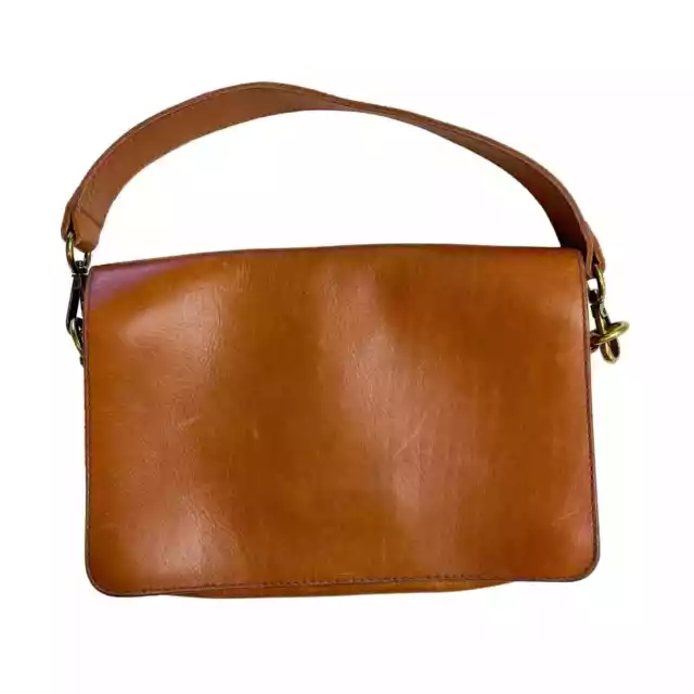 Madewell The Flap Convertible Leather Hand Bag Purse AM167 Brown English Saddle