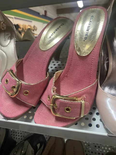WSKEISP Women's Kitten Heels Sandals - Pink - Size 8.5