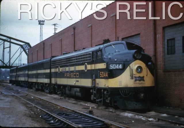 Duplicate Slide SLSF #5044 EMD FP7A Frisco 1960s Yard Scene