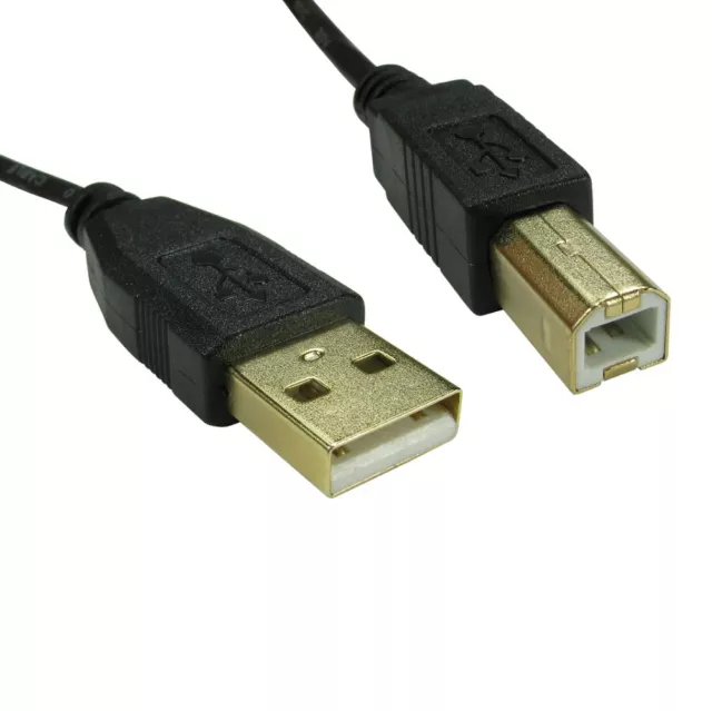 5m USB Cable Printer Lead Type A to B Male High Speed 2.0 GOLD PLATED CONNECTORS