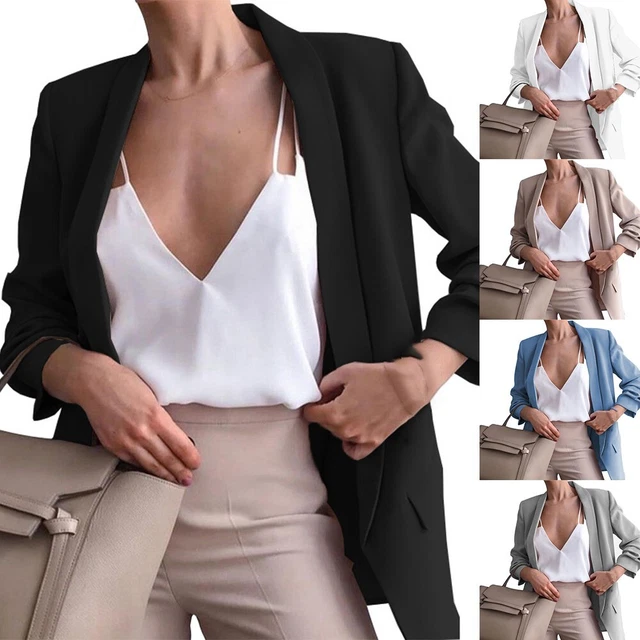 Cooler cappotto frontale aperto azzurro da donna adatto per ufficio o quotidiano