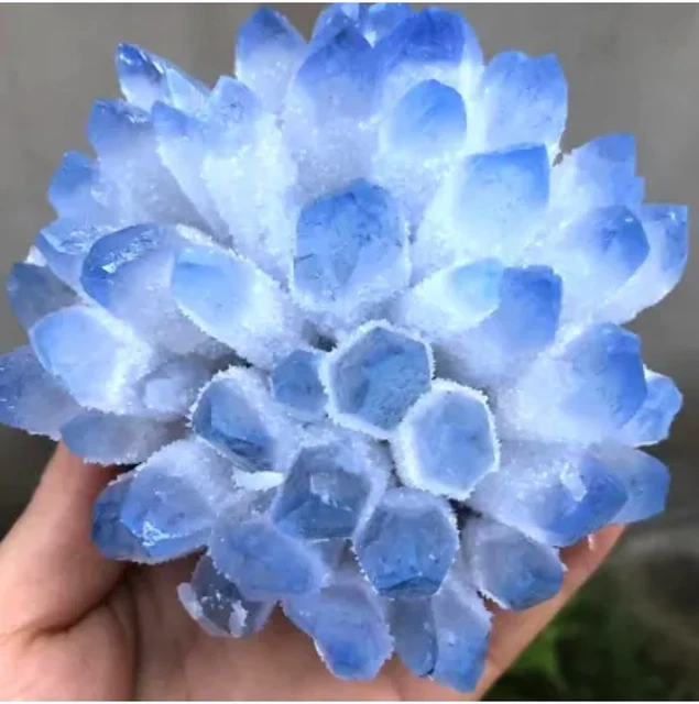 New Find Blue Phantom Quartz Crystal Cluster Mineral Specimen Healing 300g+/1pcs 6
