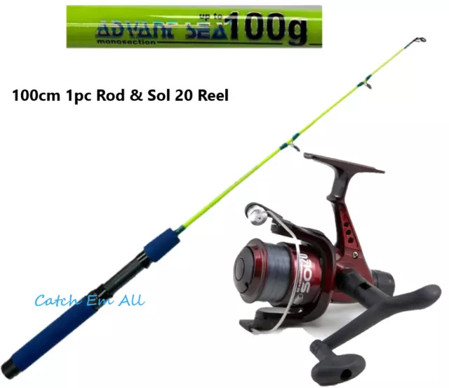 1 x Lineaeffe Sea Fishing Rod 100cm & Sol 20 Spinning Reel & Line Travel Rod Kit