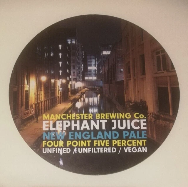 Beer pump clip badge front MANCHESTER brewery ELEPHANT JUICE real ale CLOSED