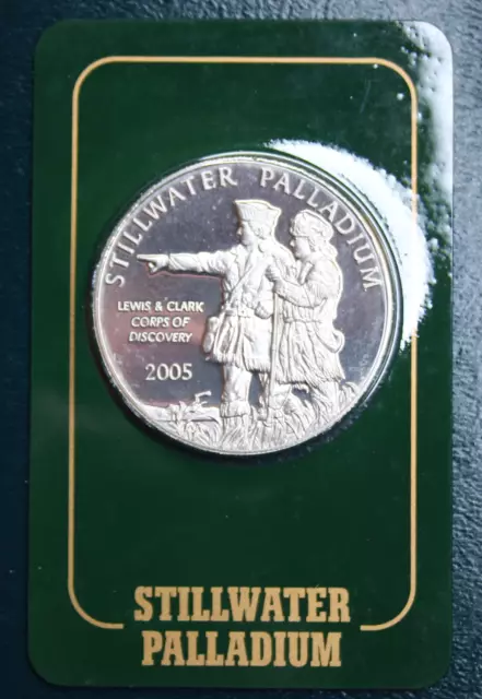 2005 Palladium Buffalo 1 Oz. Lewis & Clark Stillwater, Johnson Matthey Sealed #3