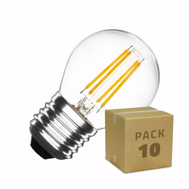 PACK Ampoule LED E27 Dimmable Filament Small Classic G45 4W (10 Un)