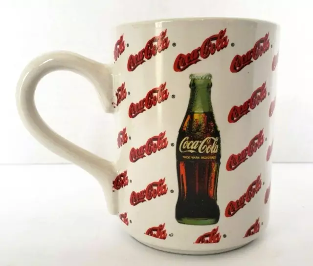 Coca Cola Mug Cup Coke Gibson White Bottles & Logo 1997 vintage