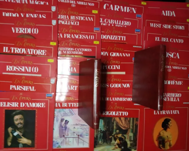 Rebajas 30 Discos Vinilo Lp + 2 Tomos Enciclopedia Salvat De La Opera Como Nuevo