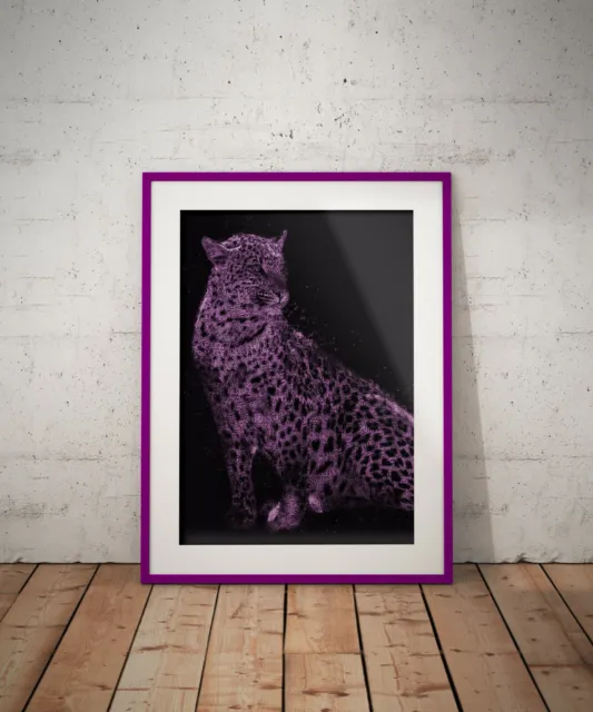 Leopard, Typography print, poster, prints, posters, watercolour, wallart, gift