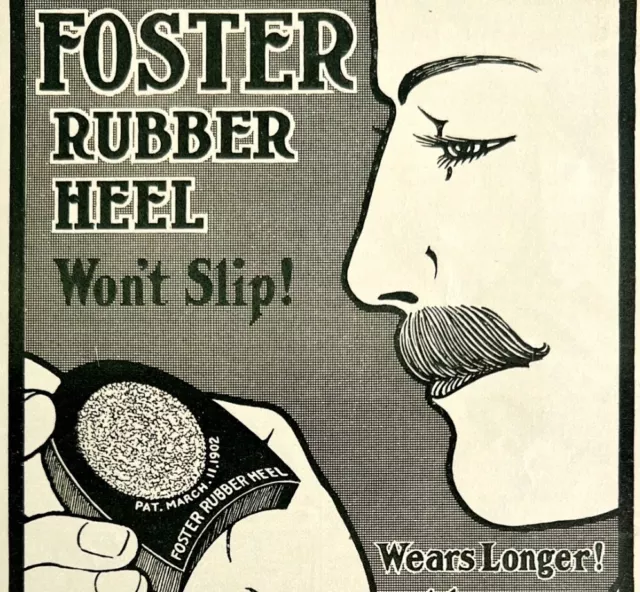 1904 Foster Rubber Heel Advertisement Shoes Fashion Ephemera 7.5 x 4.75"