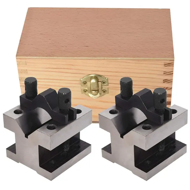 V Block with Clamp Set Hardened Steel 90 Degree Angle Precision V Block Set 2-3/