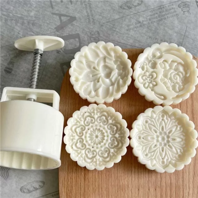 Mooncake Mold Moon Cake Mould Hand-Pressed Pastry Cookies DIY Flower Stamps Mold