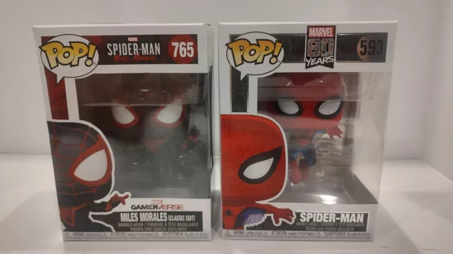 Funko Pop! Marvel 80 Years Spider-Man #593 & Miles Morales #765 Vinyl Figure