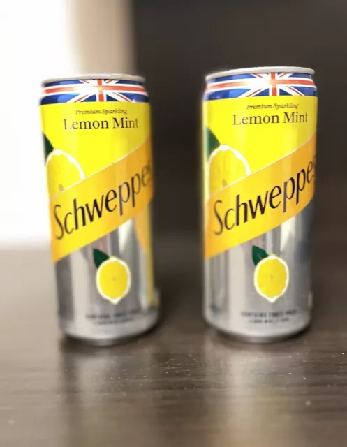 2x FULL CANS Schweppes Lemon Mint EGYPT Limited Edition 300 ml Hard To Find RARE