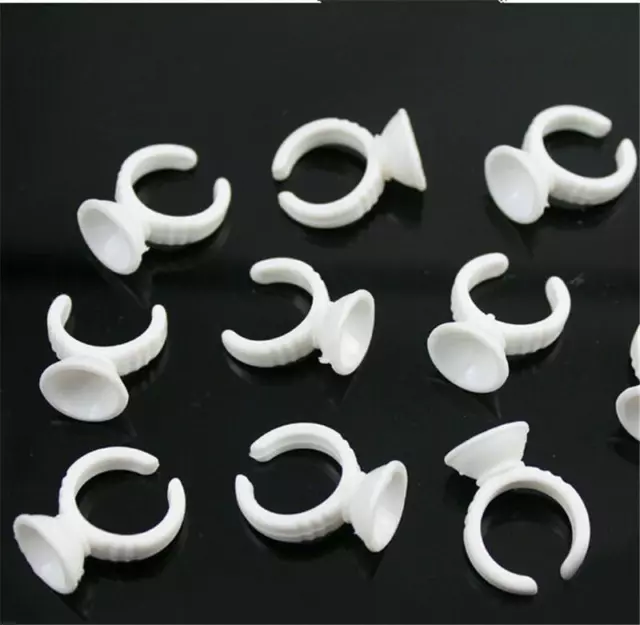 100 Disposable Glue Ring Pallet For Eyelash Extension Tattoo Pigment Holder.^-^
