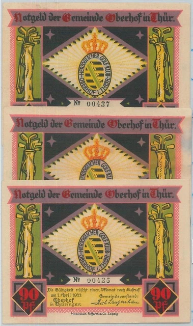 77801 - GERMANY  - OBERHOF Emergency Money 1922 -  GOLF