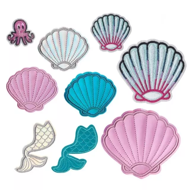 Mermaid Shells Octopuses Embroidered Sea Ocean Patch Patches