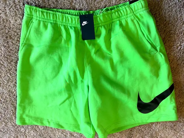 NIKE SWEAT SHORTS Green Swoosh Logo Pockets Size Mens 3XL NEW $32.76 ...