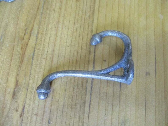 Antique Cast Iron Wall Hooks Silver Acorn Tree Coat Hat Towel Hanging Set of 10 2