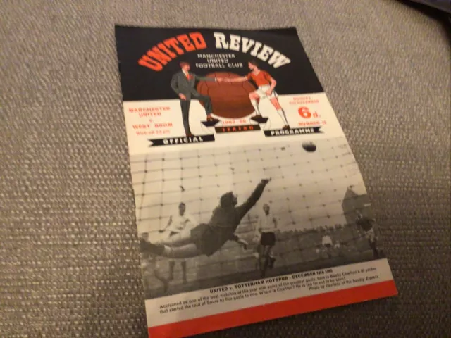 27/12/1965 Manchester United V West Bromwich Albion Free Postage