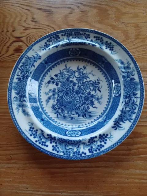 Minton Pearlware Blue And White Soup Plate C1820