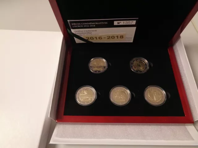 LUXEMBURG 2016 2018 - 2 Euro Set mit 5 x 2 Euro in PP (proof) komplett! - RAR!