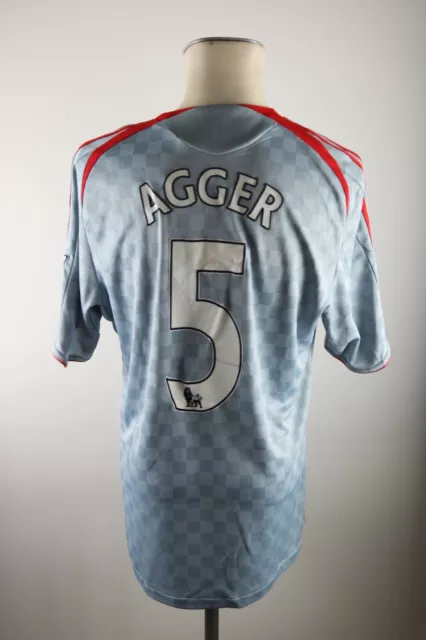 Liverpool FC Trikot Gr. L 2008-09 #5 Agger Carlsberg Adidas Shirt Away