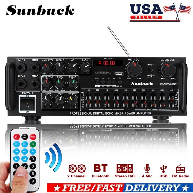 STEREO RECEIVER AMPLIFIER Home Theater Audio Power Speakers 2 Channel