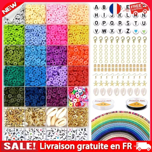 Bracelet Making Beads Kit Colorful Letters Beads Mixed Polymer Clay Beads Kit