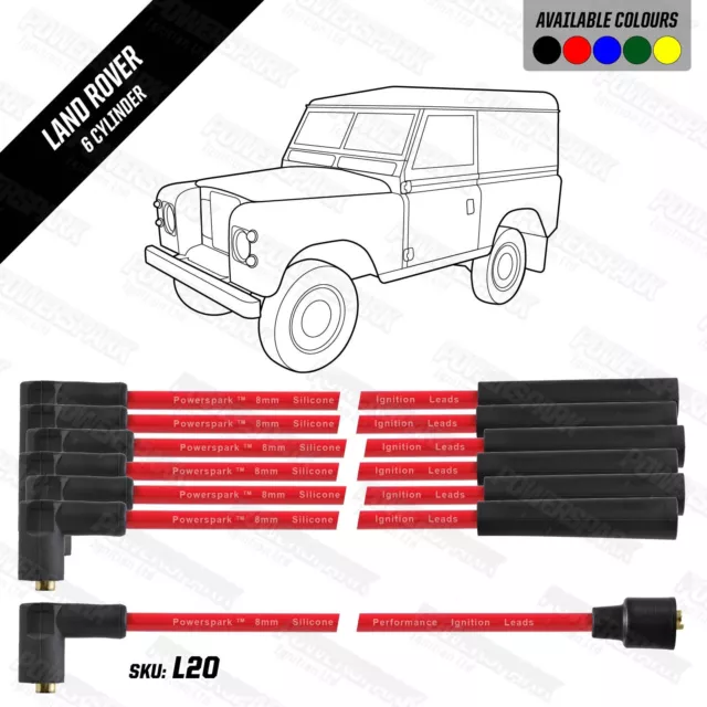 6 Cylinder Land Rover Six Pot Performance 8mm Silicone HT Leads in Red