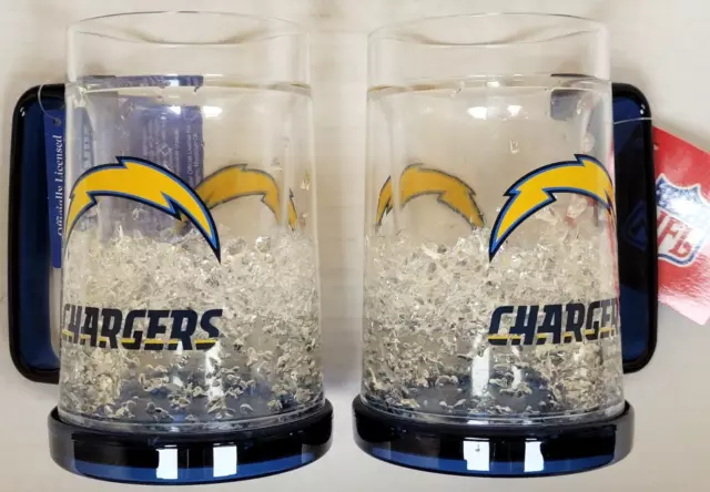 NFL San Diego Chargers 16oz Crystal Freezer Mug, NEW