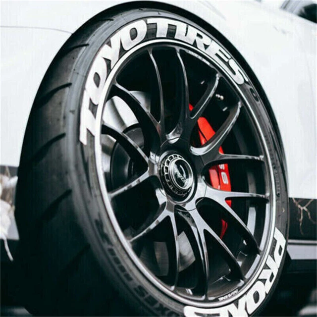 Permanent Toyo Tires+Proxes 14-22" Tire Letters Stickers 4 Kits Decal 1.25"