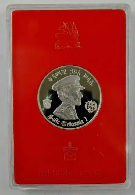 1972 Ethiopia $5 Haile Selassie I Silver 999 Fine .8037 oz Proof in Holder B3508