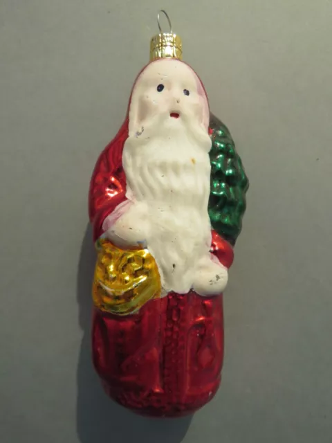Décoration En  Verre Pour Sapin De Noël " Père Noël" 12 Cm