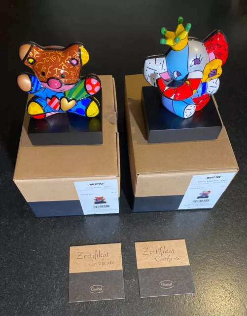 Romero Britto: porcelain sculpture TRULY YOURS & SPRING ELEPHANT, new, $500