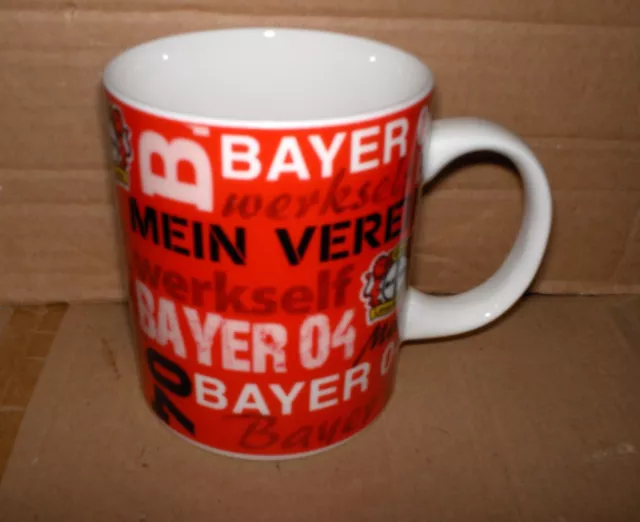 Bayer 04 Leverkusen Tasse Mein Verein Werkself Logo rot  NEU,Lizenz,Rarität