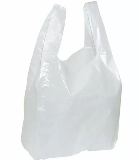 Tragetasche 28 x 14 x 48 cm Plastiktüten Hemdchentragetaschen Tüten Weiß Beutel