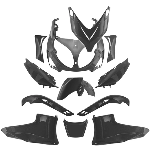 Kit Carénage 11 Pièces Pour Yamaha N-Max 125 2015-2020 - Noir Et Gris Brillant - Carrosserie Scooter
