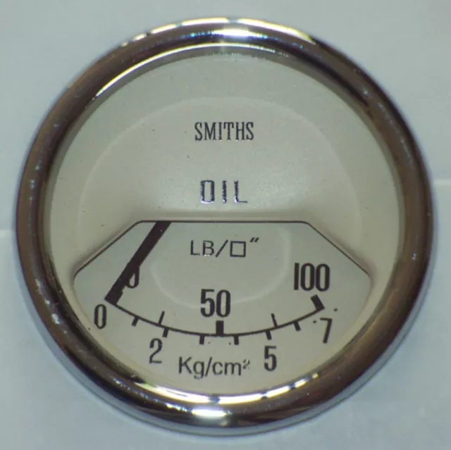 Classic Mini Smiths Oil Pressure Gauge 52mm - Magnolia 13H4459MG