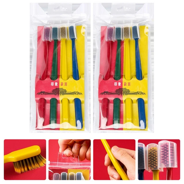 Juego de 2/8 piezas cepillo de dientes suave para adultos limpiador de dientes plegable para amantes del campamento