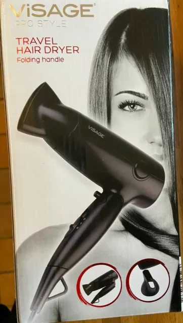 VISAGE PRO STYLE Compact Travel Hair Dryer Max 1600 Watts Folding Handle NEW 10.50 PicClick UK