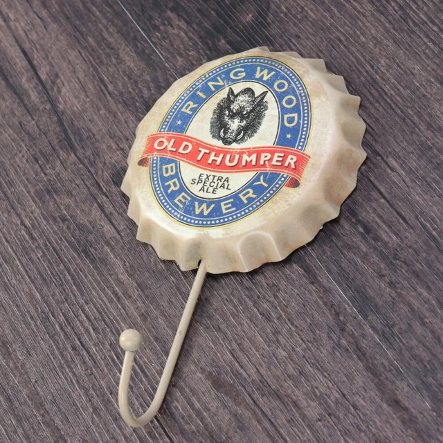 Retro Wrought Iron Beer Bottle Caps Decorative Hooks Creative Bag Organizer