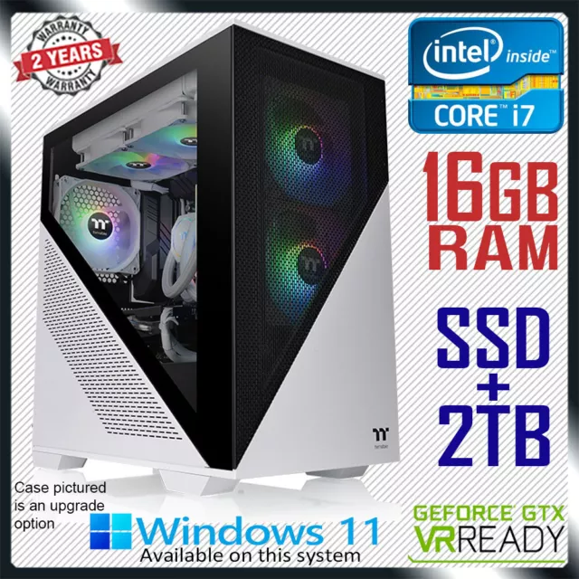 Intel Core i7 Quad Gaming PC Computer RTX 3060Ti 16GB RAM SSD + 2TB Desktop