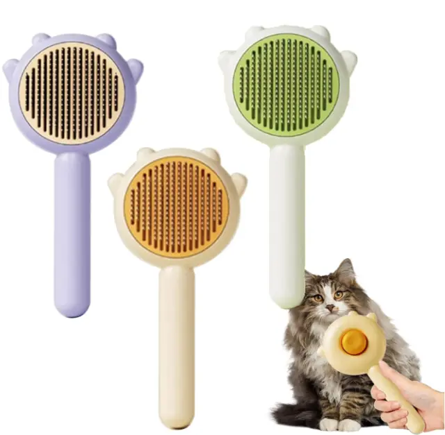 Self-Cleaning Brush Grooming Slicker Brush Pet Dog Cat Massage Hair Comb Cleaner